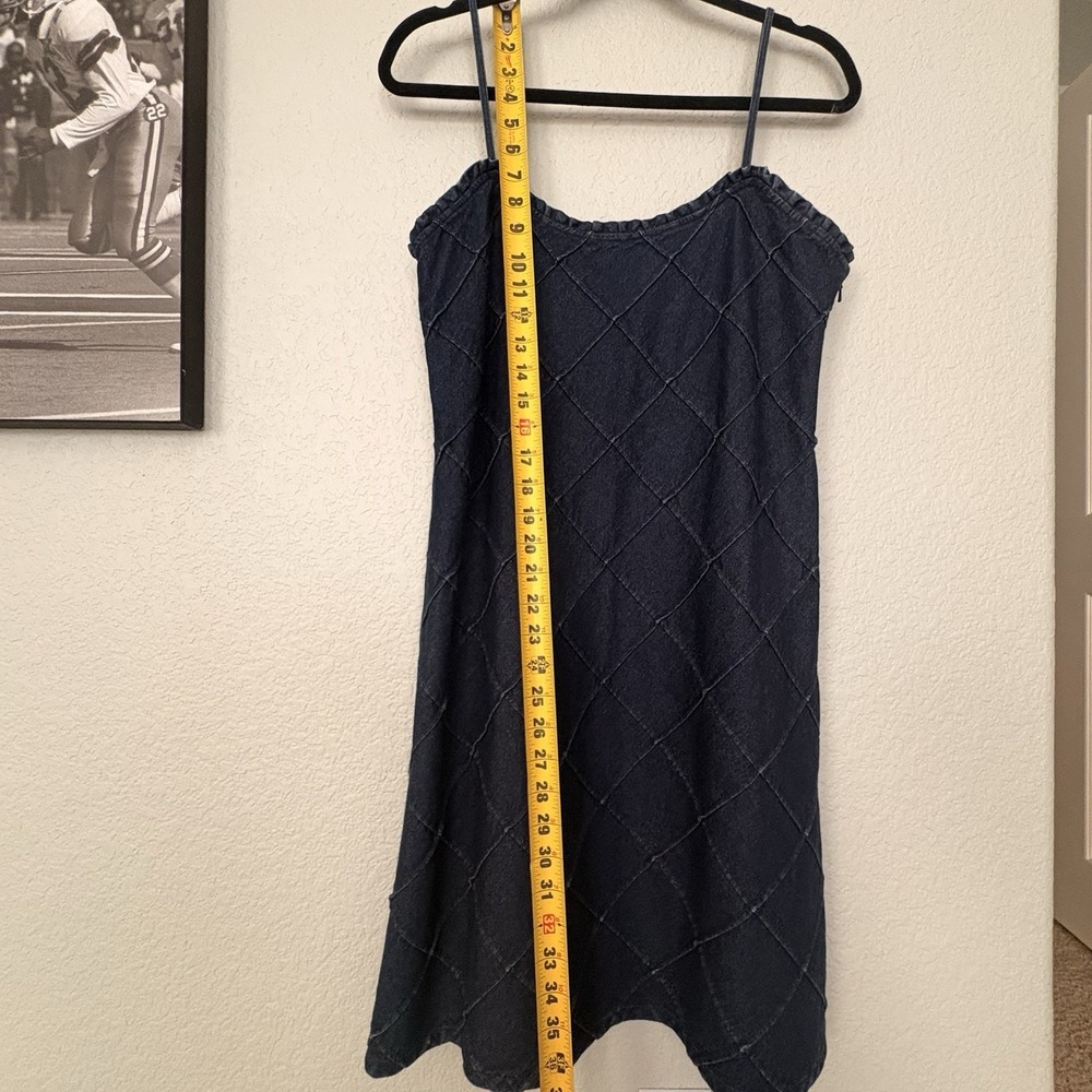 Vintage 90s/Y2K Ralph Lauren Tartan label‎ denim dress with diamond pattern sz10 - Picture 10 of 11